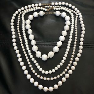 Monet white beaded necklace (4)